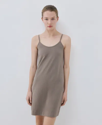 Mango Women's Lightweight Cotton Nightgown In Brown