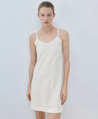 Mango Women's Lightweight Cotton Nightgown In White