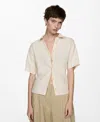 Mango Short Sleeve Linen-blend Shirt Sand In Sand