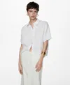 Mango Women's Linen 100% Shirt In White