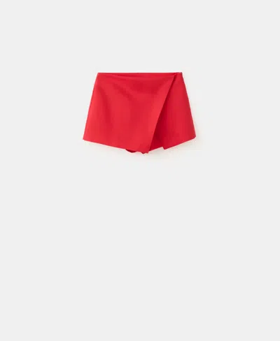 Mango Women's Linen And Lyocell Blend Skort In Red