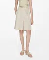 Mango Women's Linen Bermuda Shorts In Light,pastel Gray