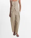 Mango Women's Linen-blend Balloon Pants In Brown