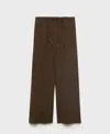 Mango Drawstring Waist Linen Blend Pants In Brown