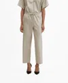 Mango Women's Linen-blend Elastic Waist Trousers In Medium Brown