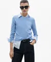 Mango Linen Blend Knitted Sweater Sky Blue In Sky Blue