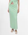 Mango Woven Maxi Skirt In Green