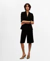 Mango Linen Blend Suit Bermuda Shorts Black