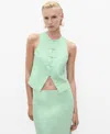 Mango Linen-blend Suit Waistcoat Pastel Green In Green