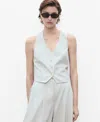 Mango Women's Linen-blend Suit Vest In White