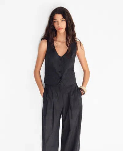 MANGO WOMEN'S LINEN-BLEND SUIT VEST
