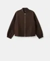 Mango Linen & Cotton Bomber Jacket In Multi
