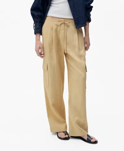 Mango Women's Linen Cargo Pants