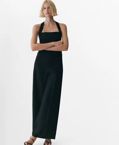 Mango Women's Linen Halter Jumpsuit