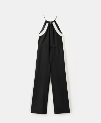 Mango Women's Linen Halter Jumpsuit In Black