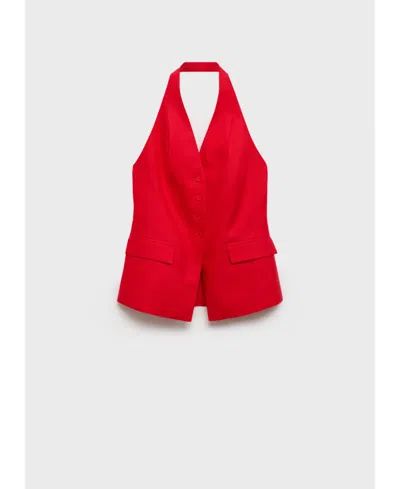 Mango Women's Linen Halter Suit Vest