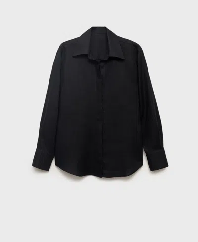 Mango Women's Linen Oversized Shirt