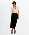Mango Women's Linen Sarong Skirt In Black