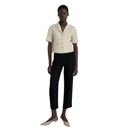 Mango Women's Linen Straight Pants In Black
