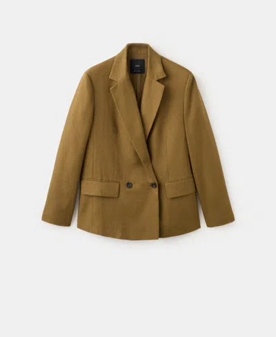 Mango Women's Linen Suit Blazer In Green
