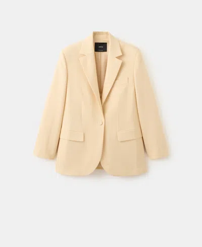 Mango Women's Linen Suit Blazer In Yellow