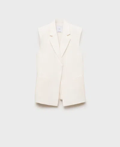 Mango Women's Linen Suit Vest In White
