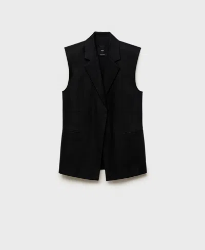 Mango Women's Linen Suit Vest In Black