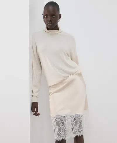 Mango Women's Lingerie-style Lace Skirt In Neutral