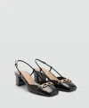 Mango Heeled Shoes With Link Detail Black In Black