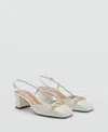 Mango Heeled Shoes With Link Detail White In White
