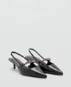 Mango High Heel Shoes With Link Straps Black In Black