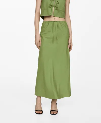 Mango Women's Long Adjustable Bow Skirt In Green