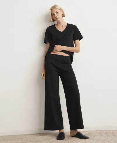 Mango Women's Long Cotton Pajama Pants In Black