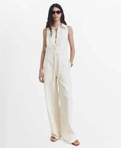 Mango Women's Long Denim Jumpsuit In Multi