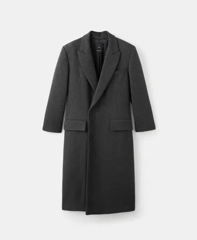 Mango Women's Long Double-breasted Coat In Gray