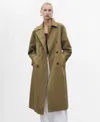 Mango Angela Trench Coat In Green