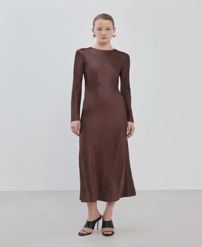 Mango Women's Long Flared Dress In Brown