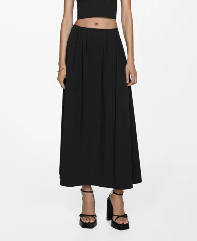 Mango Women's Long Flared Skirt In Black
