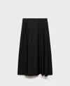 Mango Plank Midi-skirt Black In Black