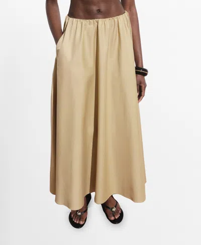 Mango Women's Long Flared Skirt In Sand