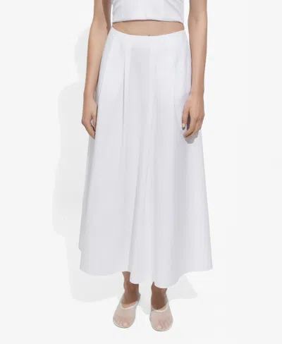 Mango Women's Long Flared Skirt In White