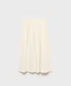 Mango Long Gathered Panel Skirt Beige In Neutral