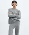 Mango Women's Long Knitted Pants In Gray