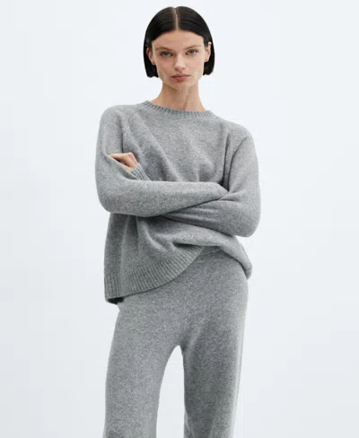 Mango Women's Long Knitted Pants In Gray