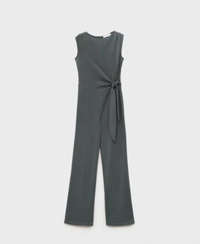Mango Women's Long Knot Jumpsuit In Gray