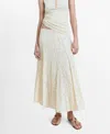 Mango Long Lace Skirt Ecru In Neutral