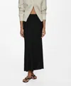 Mango Women's Long Linen Skirt In Black