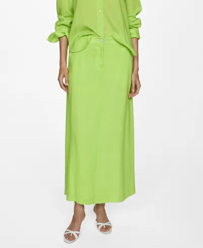 Mango Women's Long Lyocell Skirt In Green