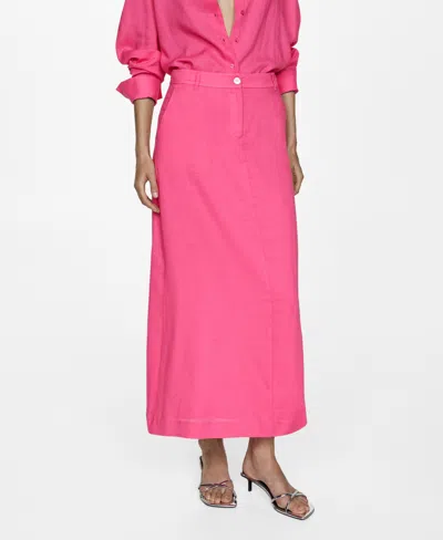 Mango Women's Long Lyocell Skirt In Pink
