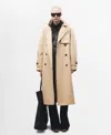 Mango Oversize Long Cotton Trench Coat In Neutral
